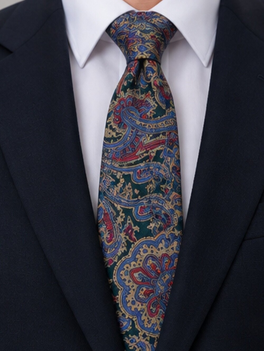 Club International by Tip Top Paisley Necktie – Green, Blue & Burgundy